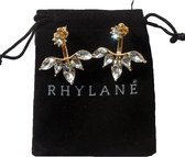 Goudkleurige oorbellen met mooie zirkonia stenen – Rhylane
