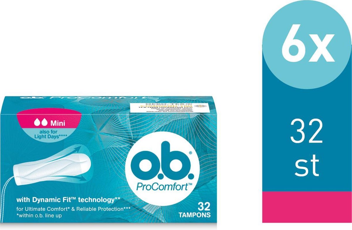 o.b. Tampons ProComfort Mini 32 stuks 6-pack | bol.com