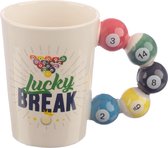 Beker biljarten mok pool biljart biljartballen als oor. Een must have voor de biljartliefhebber