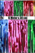 4x PVC slierten folie guirlande multicolour 6 meter x 30 cm