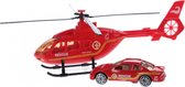 Toi-toys Rescue Team Set Helikopter Met Auto Rood Brandweer
