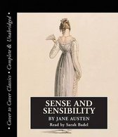 Boekhoes Sense and Sensibility van Jane Austen, met een schildering van een vrouw in een lange jurk.