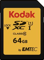 Kodak Emtec flashgeheugens SDXC 64GB Class10 U1
