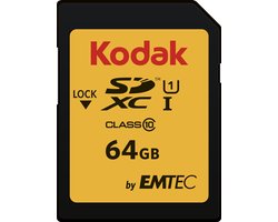Kodak Emtec flashgeheugens SDXC 64GB Class10 U1