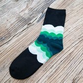vrolijke sokken Golven groen maat 41 - 43