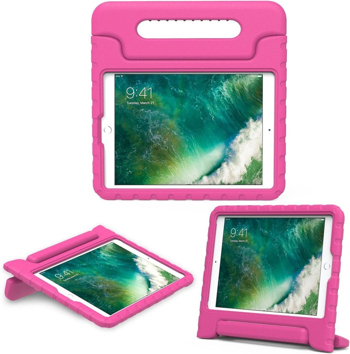 Hoes geschikt voor iPad 2017 / 2018 9.7 inch - Kinder Back Cover Kids Case Hoesje Roze