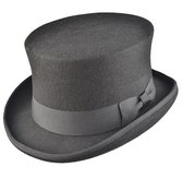 Hoge Hoed Darcy, zwart wolvilt, maat L = 59 cm, gentleman hoed