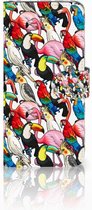 Geschikt voor Samsung Galaxy J6 2018 Uniek Bookcase Hoesje Birds