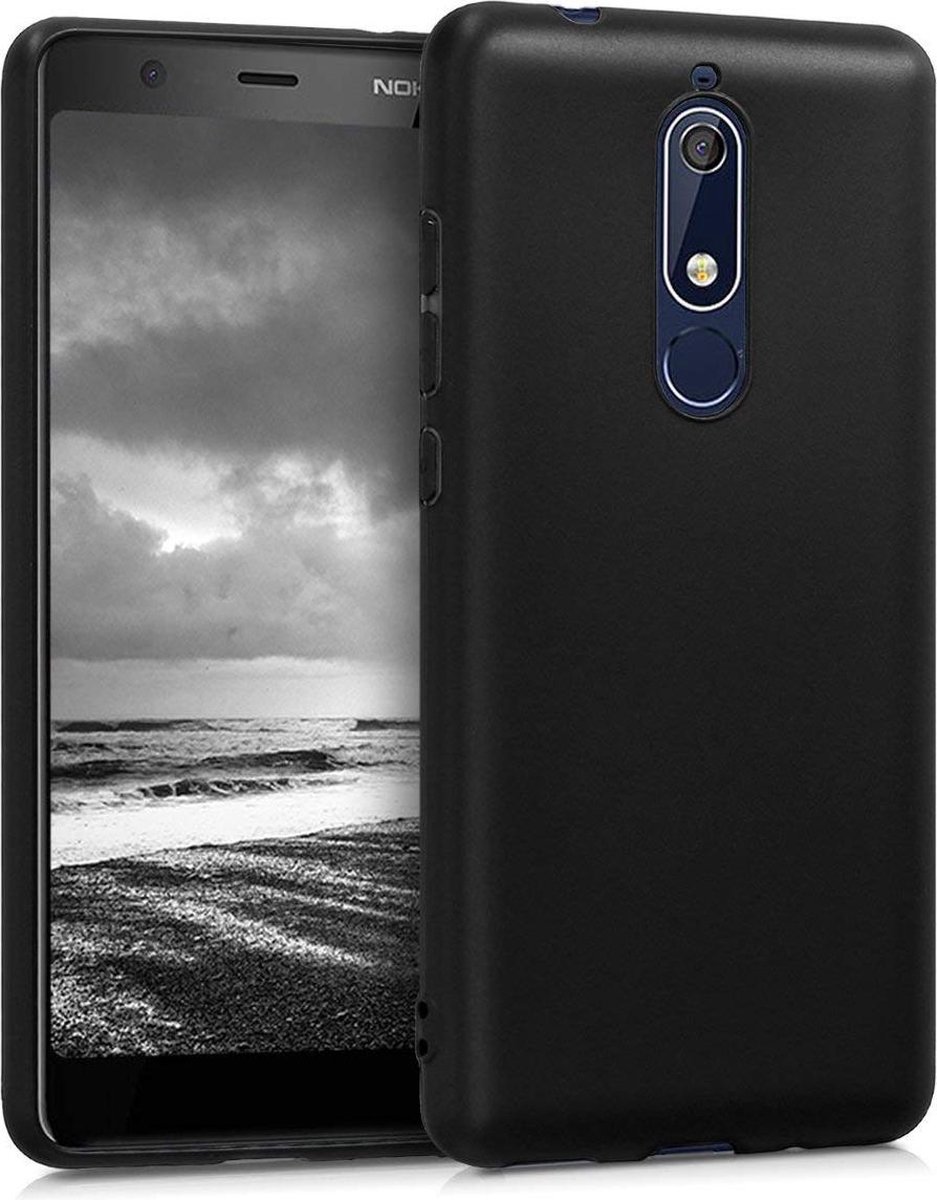 Telefoonhoes Geschikt voor: Nokia 5.1 siliconen hoesje - Zwart