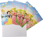 Uitnodigingen Disney's prinsessen 5 stuks