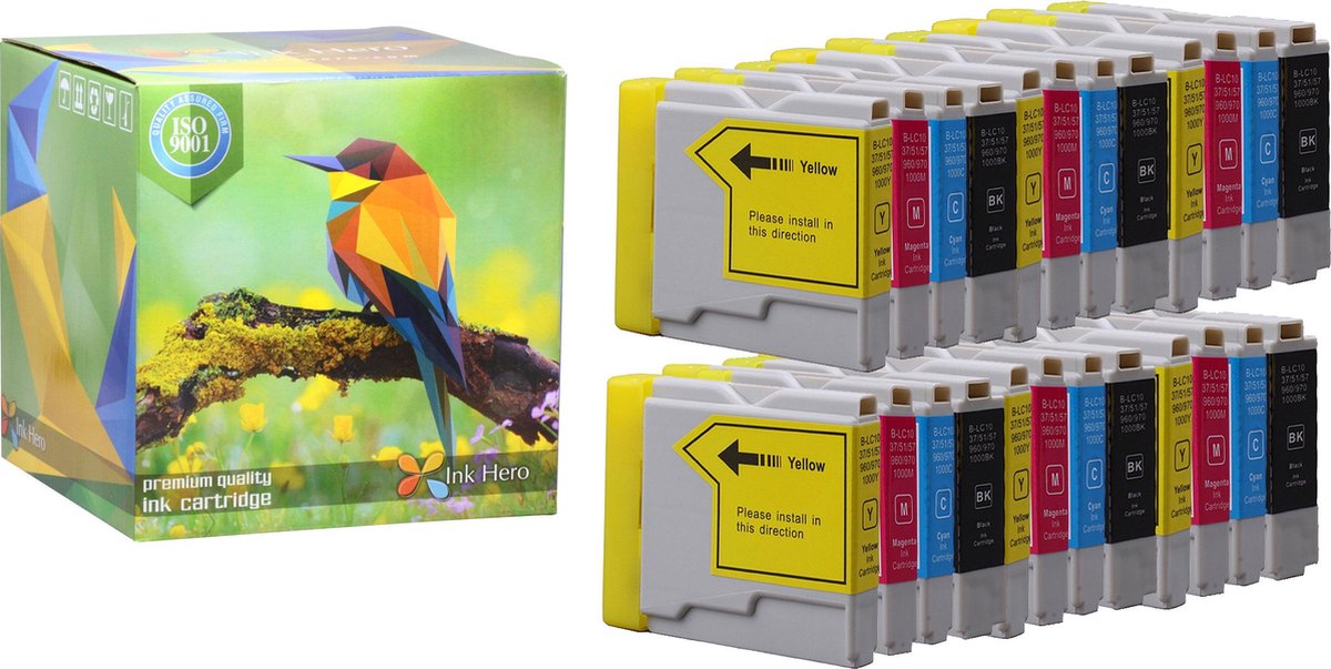 Ink Hero - 24 Pack - Inktcartridge / Alternatief voor de Brother LC970, DCP-135C, DCP-150C, DCP-153C, DCP-157C, DCP-750CN, MFC-235C, MFC-260C