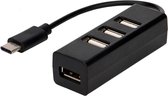 USB c hub | 4 poorten | USB 2.0 | USB c aansluiting | Zwart