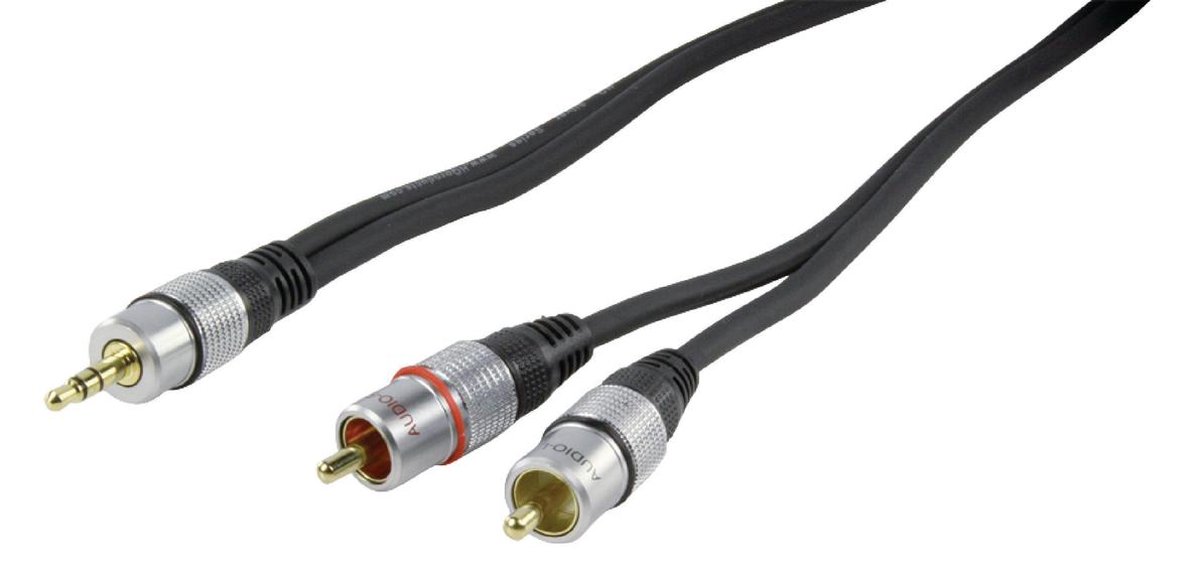 Equip Câble Audio 2x RCA Mâle vers 2x RCA Mâle 2.5M Noir