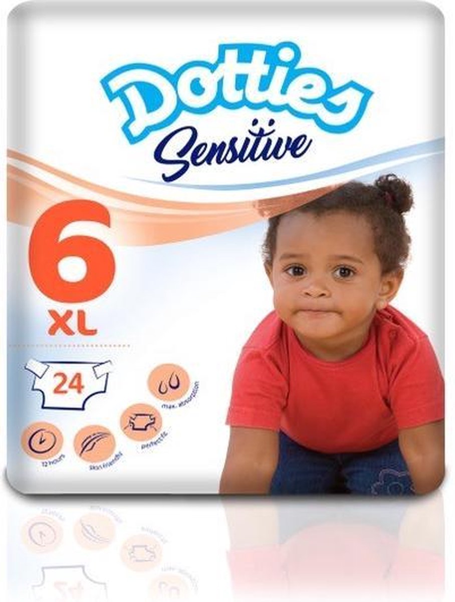 Dotties Sensitive Baby luiers Extra Large - 96 stuks | bol.com