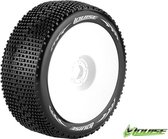 Louise RC - B-GROOVE - 1-8 Buggy Bandenset - Gemonteerd - Super Soft - Velgen Wit - Zeskant 17mm - L-T370VW