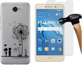 MP Case screenprotector PLUS Gratis Love back cover voor Huawei Y7 Prime