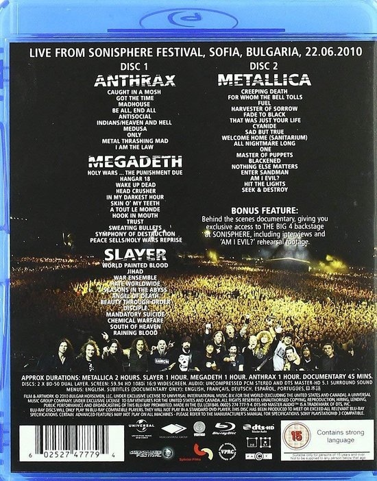 The Big Four Metal Live - Metallica, Slayer, Megadeth, Anthrax