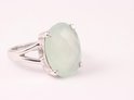Zilveren ring met aqua chalcedoon - maat 18 Zilveren ring met aqua chalcedoon - maat 18
