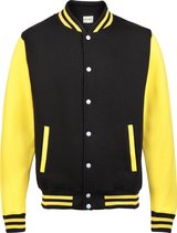 AWDis Varsity jacket, Jet Black/Sun Yellow, Maat S