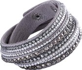 Bracelet Montebello Agrostis - Femme - Cuir PU - zircone - 39 cm