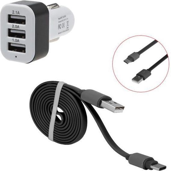 Auto Aansteker Lader - Sigarettenaansteker Adapter 12 Volt + USB Type C  (3.1) Kabel | bol.com