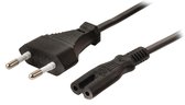 Valueline stroomkabel Euro-plug mannelijk - IEC-320-C7 2,00 m zwart