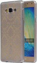 TPU Paleis 3D Back Cover for Galaxy A7 Zilver