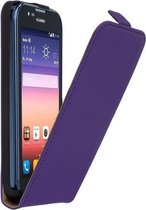 Lederen Flip case case Telefoonhoesje Huawei Ascend Y550 Paars