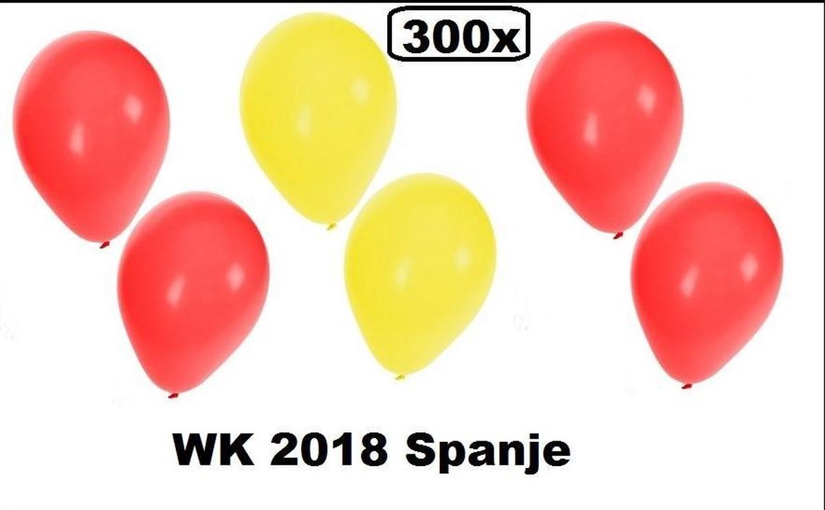 300x Ballonnen Spanje - Ballon helium landen feest festival party EK WK voetbal hockey basketbal
