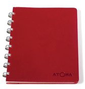 Cahier Atoma PUR format A5 cuir rouge uni 144 pages