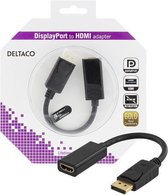 Deltaco DP-HDMI23-K Displayport naar HDMI adapter Kabel 4K UHD met audio en 3D ondersteuning