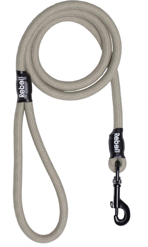 Rebel Petz - Sterke Gevlochten Hondenlijn van Touw - Kleur: Taupe, Maat: Large
