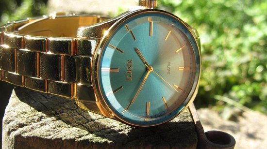 Goud horloge groene wijzerplaat dames hotsell