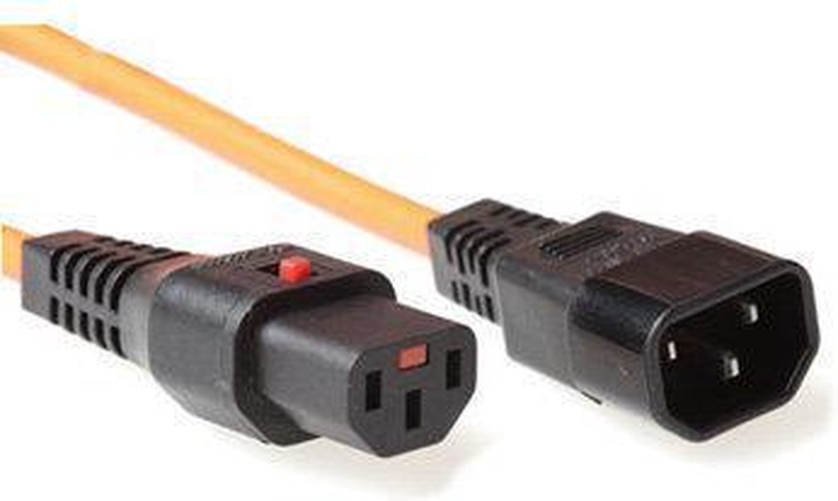 Image of ACT Netsnoer C13 IEC Lock - C14 oranje 3 m, PC942 AK5038