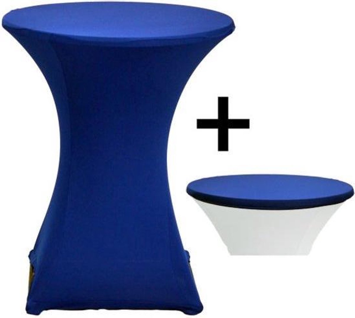 Cover Up Statafelrok Stretch - Ø80-85cm - Incl. Topcover - Donkerblauw