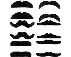 ForDig- Nep snorren - Carnaval - Op plak snor - Set van 12