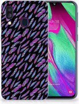Samsung A40 TPU Silicone Hoesje Design Feathers Color