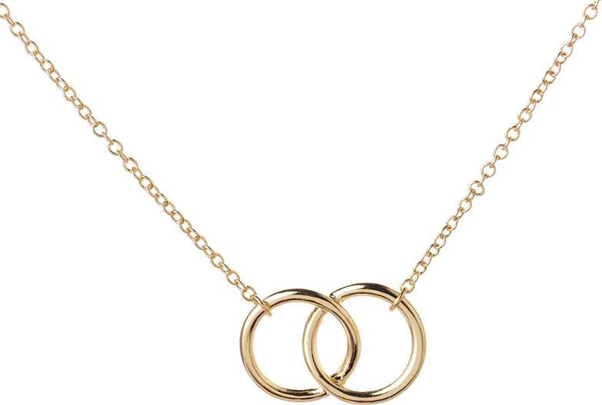 24/7 Jewelry Collection Infinity Dubbele Cirkel Ketting - Goudkleurig