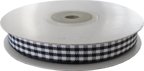 Rood Geruit Lint 50 Meter Rol - Zwart Wit Geruit Lint Voor Strikken En DIY Handwerk