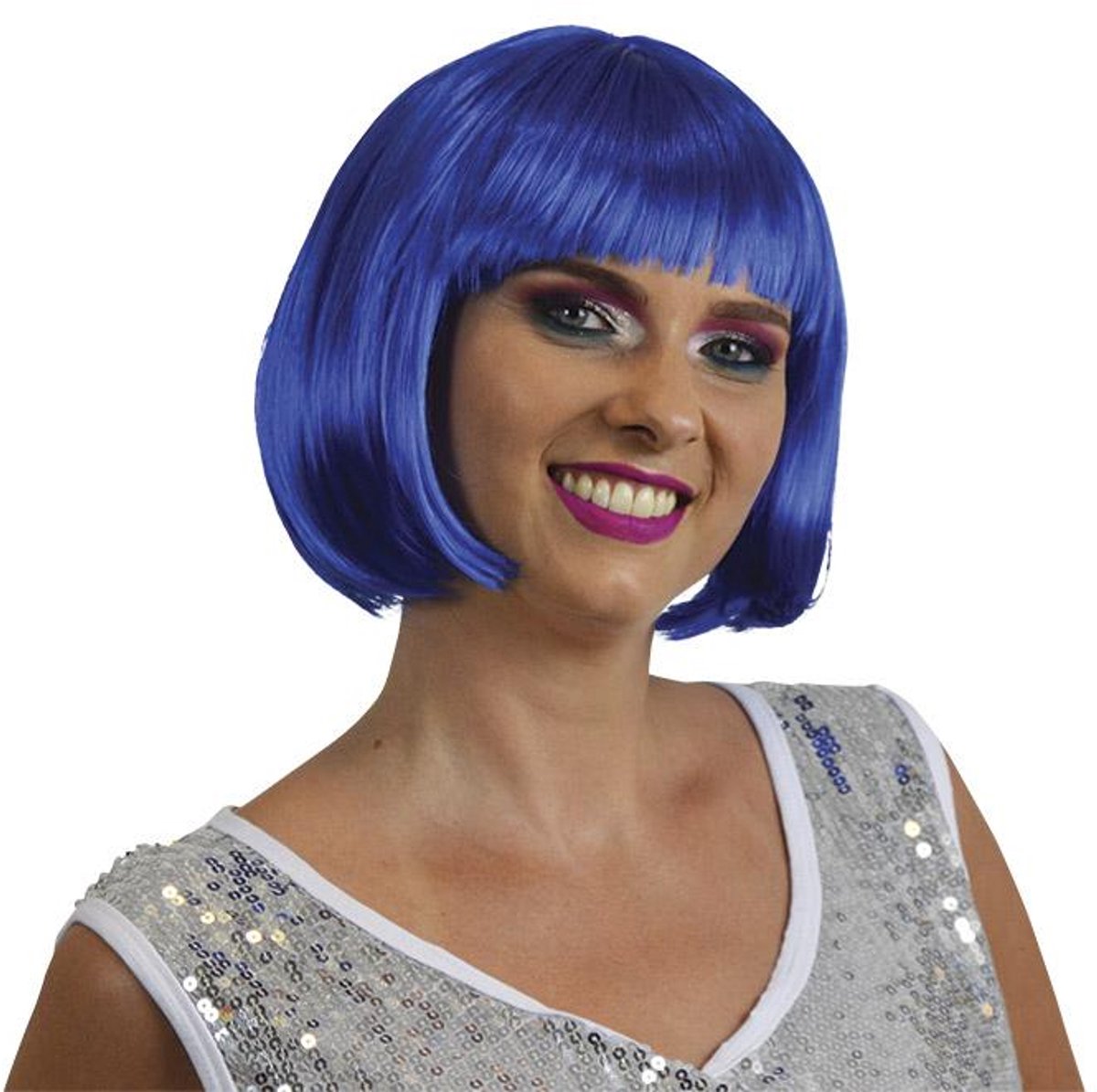 Bobline pruik blauw
