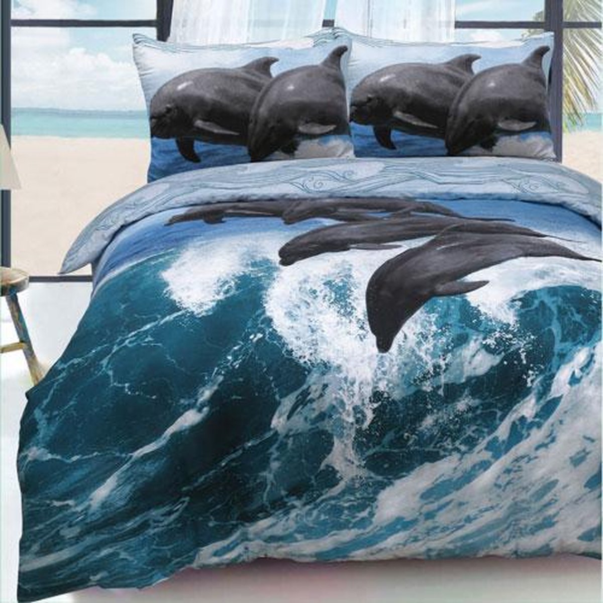officieel vocaal niezen Dolfijn dekbedovertrek - lits jumeaux - Dolfijnen dekbed - 240 x 220 cm |  bol.com