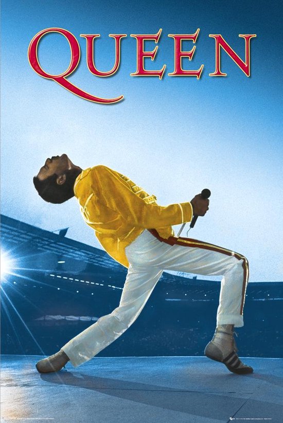 Freddie Mercury Queen affiche en direct Wembley 61x91,5cm.