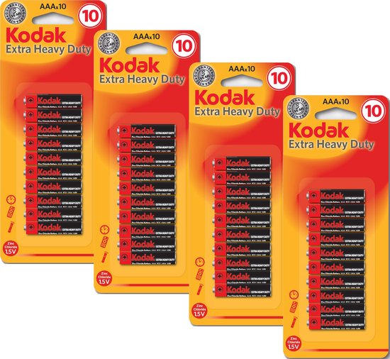 AAA Batterijen Batterij AAA Kodak Extra Heavy Duty - 40 Stuks