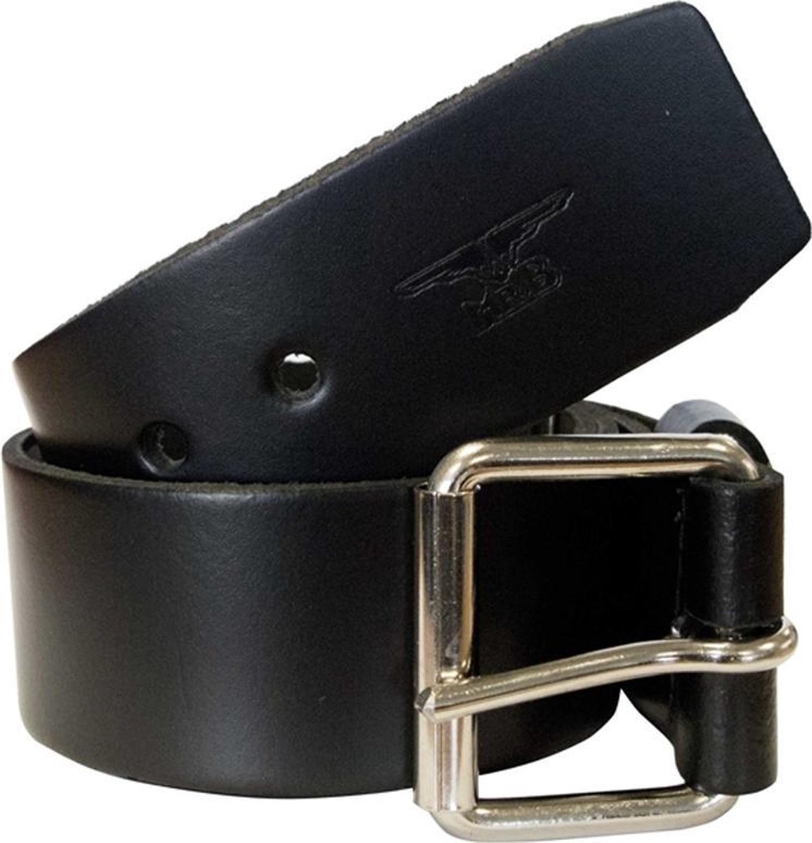 Mister b leren riem 5 cm breed - 75 cm lang - small - zwart