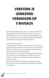 Boek 'Versterk je genezend vermogen op 5 niveaus'. Inhoudsopgave met tekst over kankerstatistieken en preventie.