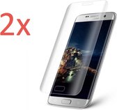 2x Screenprotector geschikt voor Samsung Galaxy S7 Edge - Edged (3D) Tempered Glass Screenprotector Transparant 9H (Gehard Glas Screen Protector)