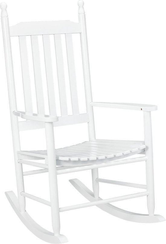 Herformuleren in de tussentijd Stier Houten schommelstoel 115x62x84 cm max 100 kg wit | bol.com
