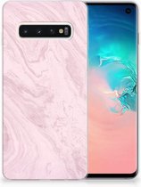GSM Hoesje Geschikt voor Samsung S10 Back Case Marble Pink