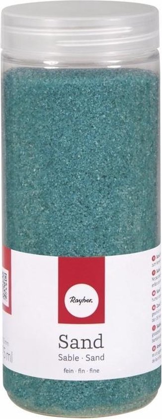 Fijn decoratie zand turquoise 475 ml - decoratie - zandkorrels / knutselmateriaal