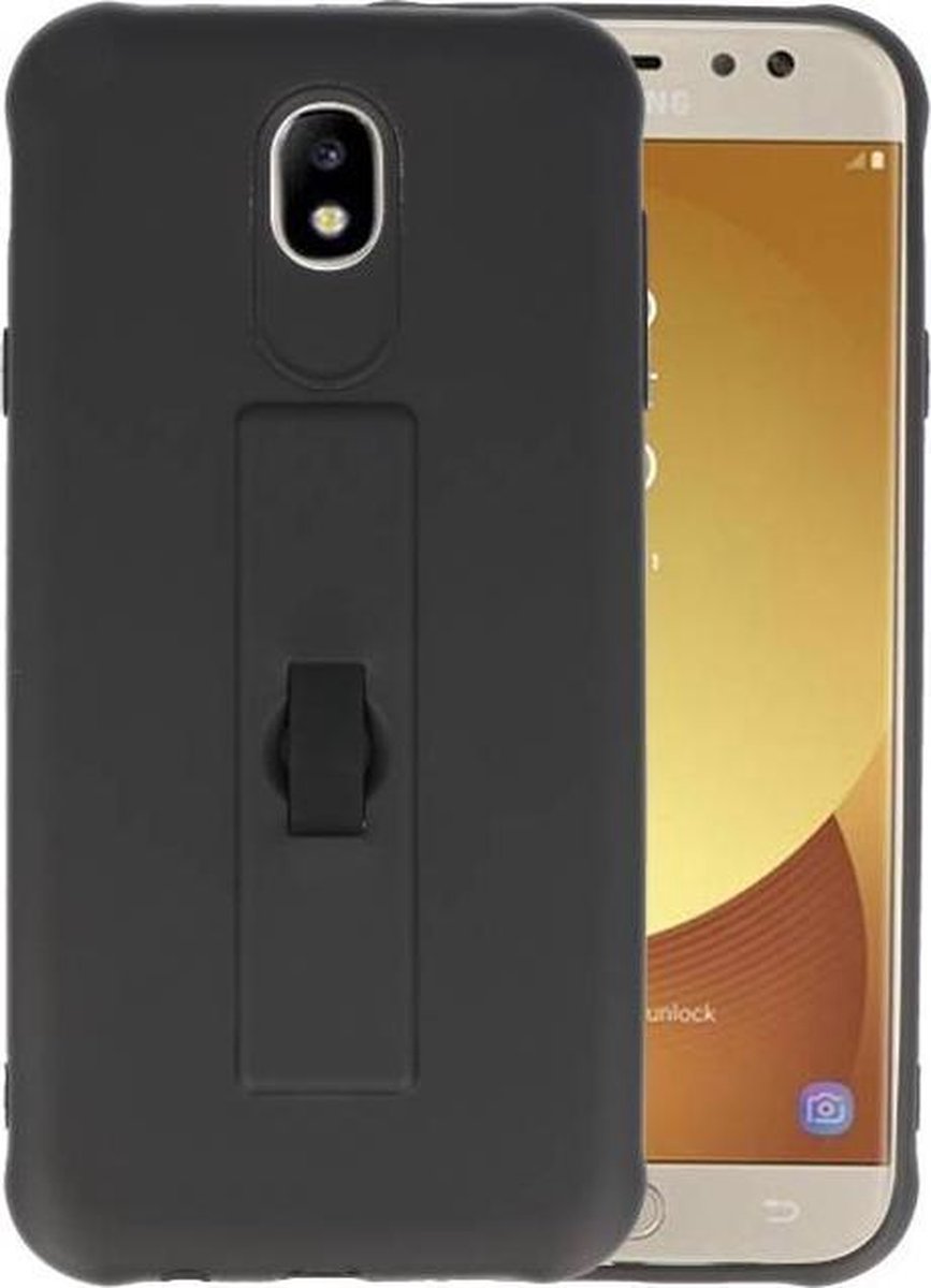 Carbon series hoesje - Backcover Geschikt voor Galaxy J7 2017 Zwart